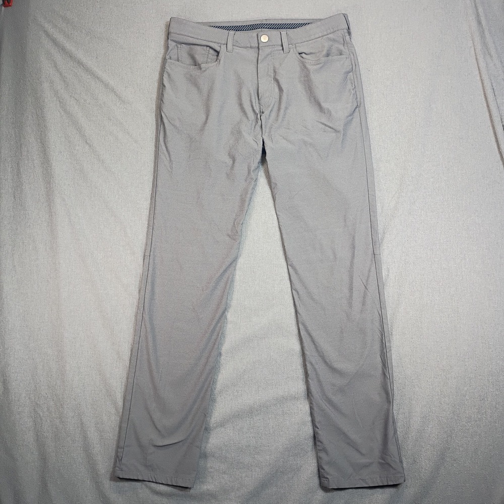 Bonobos Golf Pants Mens 34x31 Grey Performance 5-Pocket Slim Straight Trousers